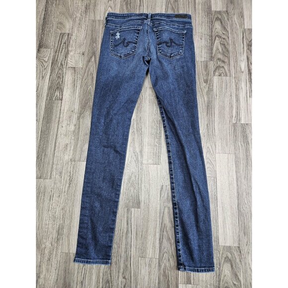 AG Adriano Goldschmied Jeans Womens 27R Blue The Legging Super Skinny Distressed - Picture 2 of 11